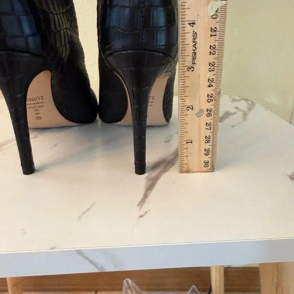 Schutz Maryana Black Croc Knee High Boots, NWOB, Size 5 - Picture 9 of 11